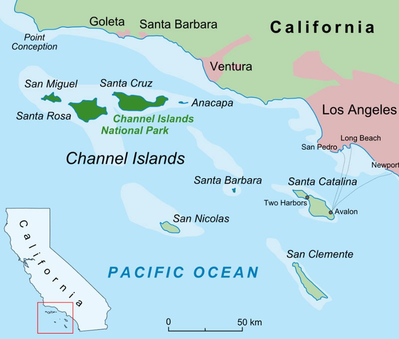 Map of California's Channel Islands