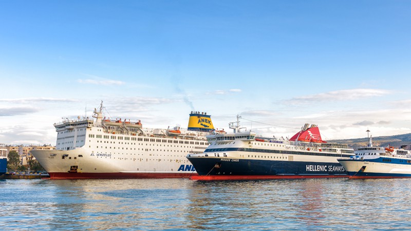 Ferries in Piraeus, Greece