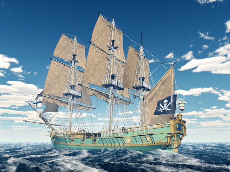 Pirate ship Safe at Sea