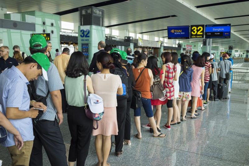 Lines are long at the airport