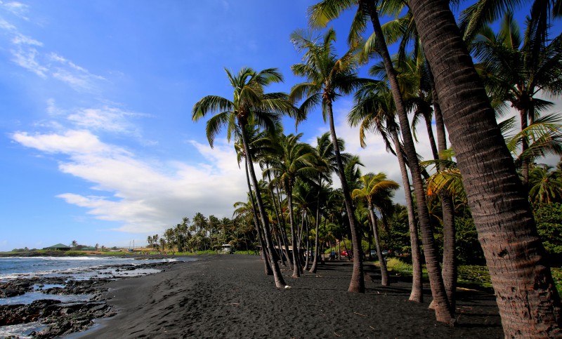 Black sand beach