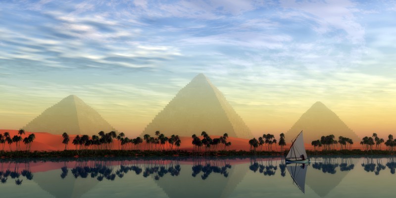 Nile River and Pyramids