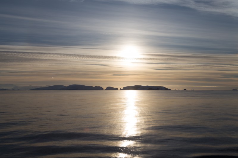 Midnight sun in Antarctica