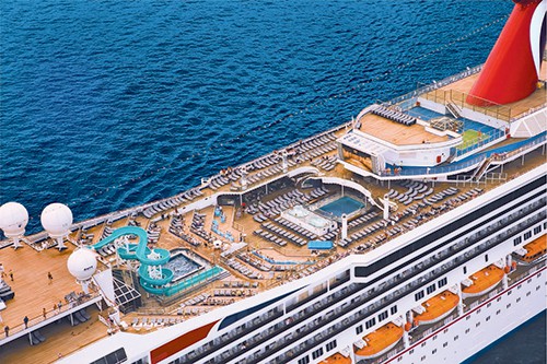 Carnival Liberty Aerial View of Pool